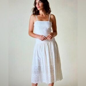 NEW St Roche Benedict Dress white 2 Eyelet Smocked 100%‎ Organic Cotton wedding